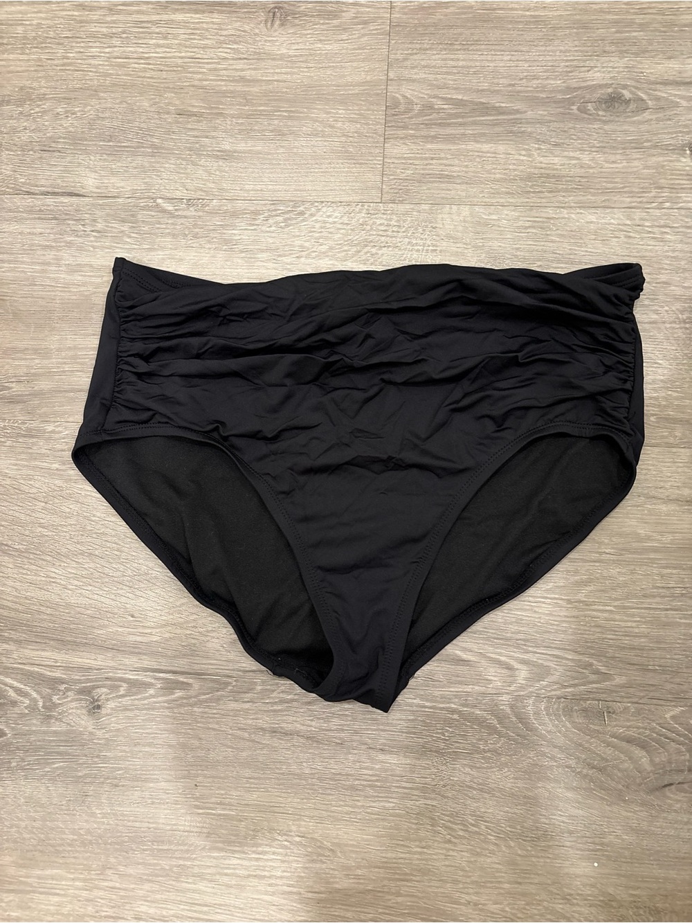 Kona Sol Solid Black High Waisted Bikini Bottom